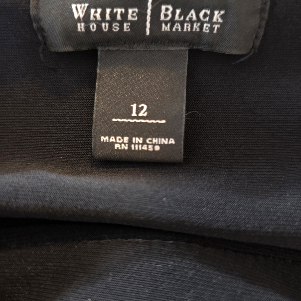 White House Black Market Black Strapless Dress with Blue Details - Picture 8 of 9